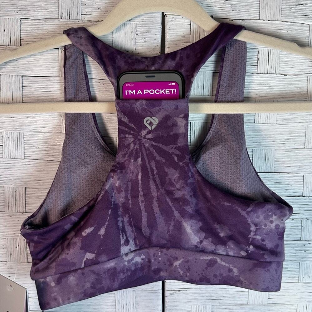 Colosseum sports bra razorback front & back pocket athletic wear athleisure - Picture 2 of 7